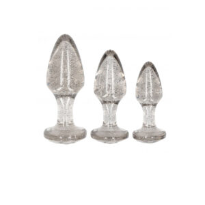 Acrylic Goldchip Butt Plug Set - Silver